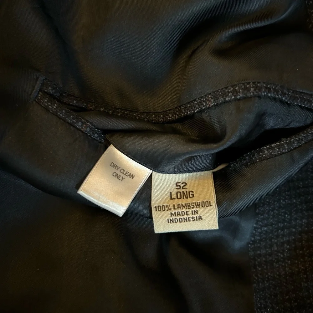 PRONTO UOMO Platinum Window Pane Lambswool Notch Lapel Blazer Dark Blue Sz 52 L